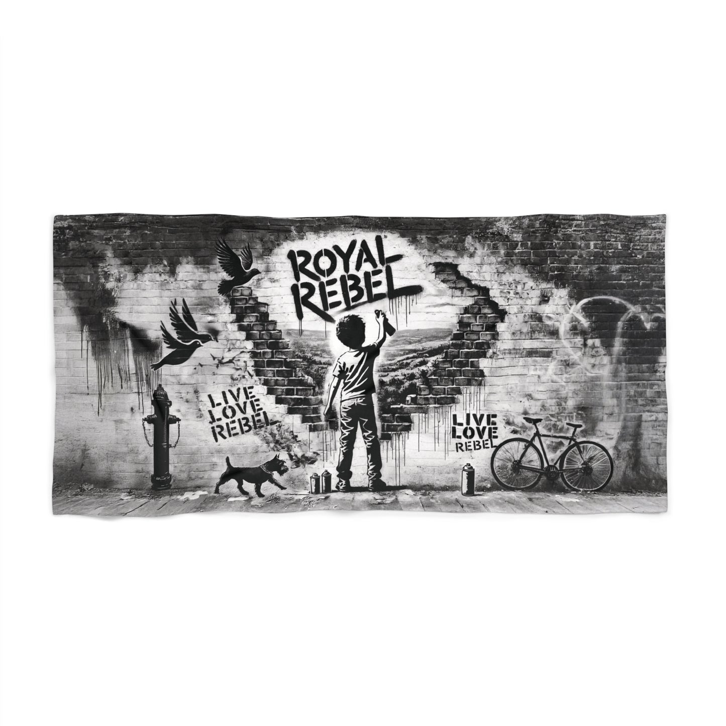 Royal Rebel® Beach Towel - Graffiti Design