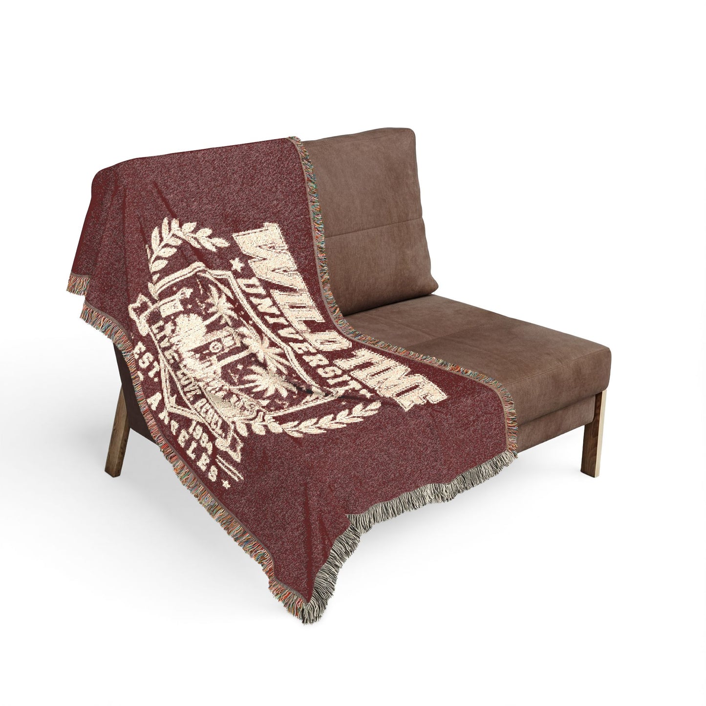 Wild Time™ University" Woven Blanket - Cozy Art for the Bold Soul