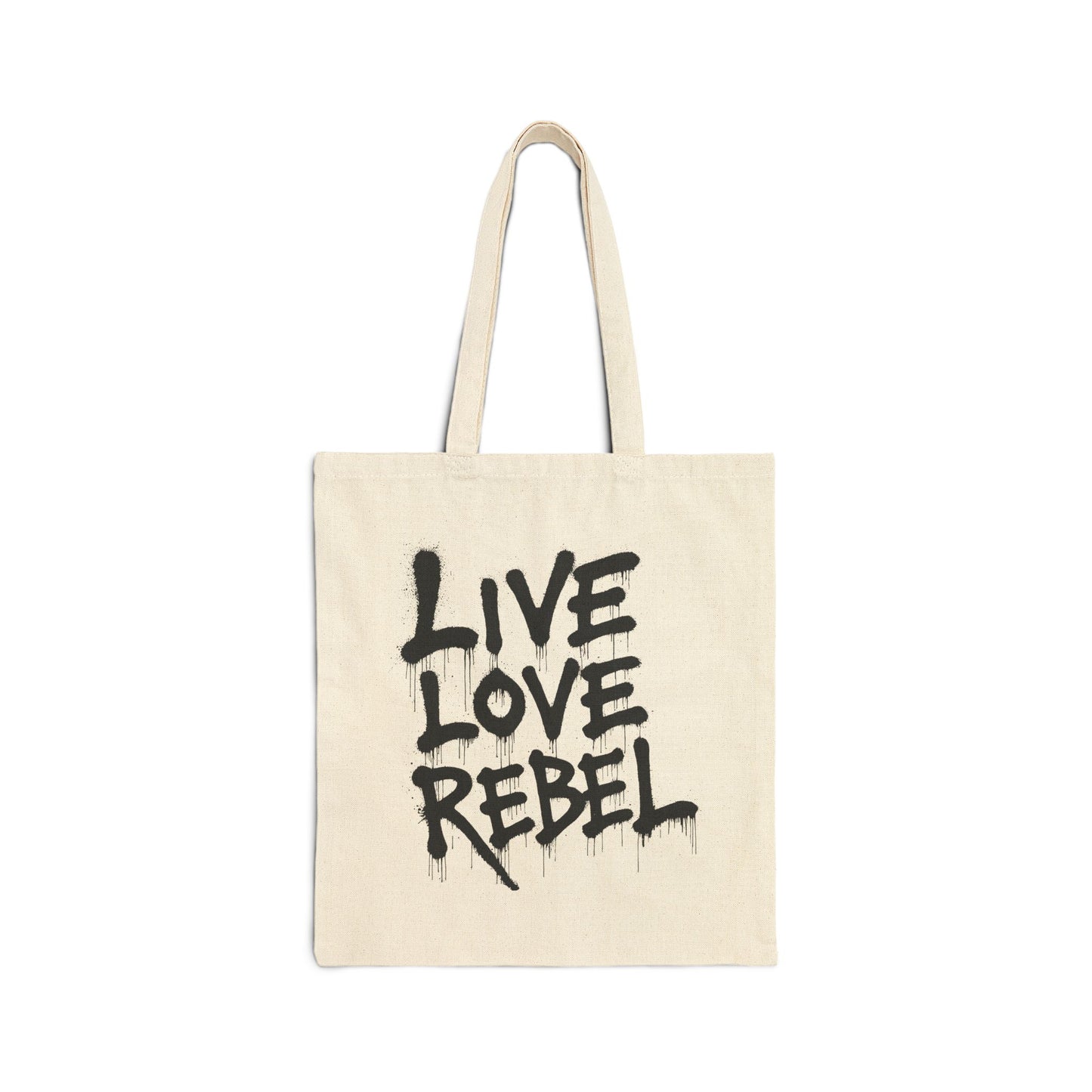 Live Love Rebel Cotton Canvas Tote Bag - Eco-Friendly & Stylish Carry-All