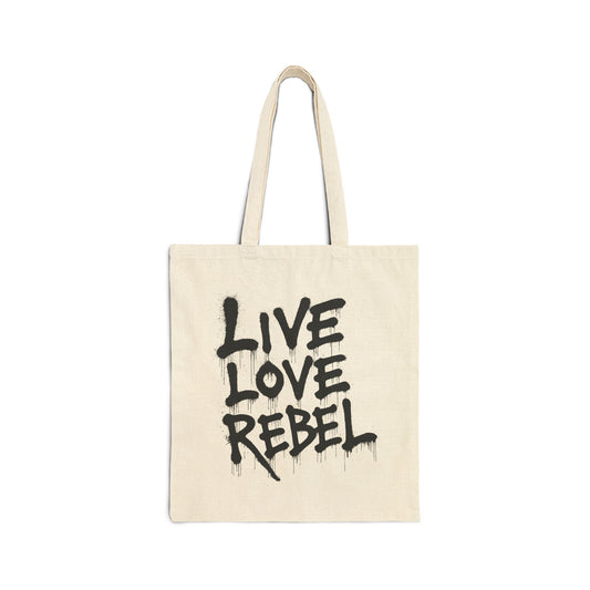 Live Love Rebel™ Cotton Canvas Tote Bag - Eco-Friendly & Stylish Carry-All