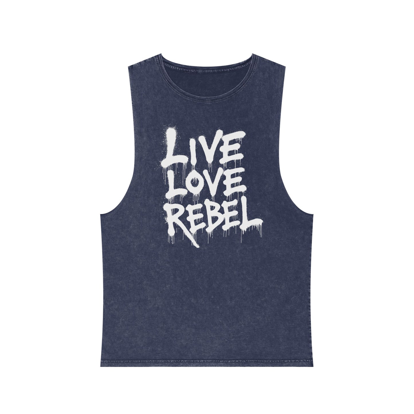 Live Love Rebel Unisex Stonewash Tank Top - Casual Graphic Tee for All