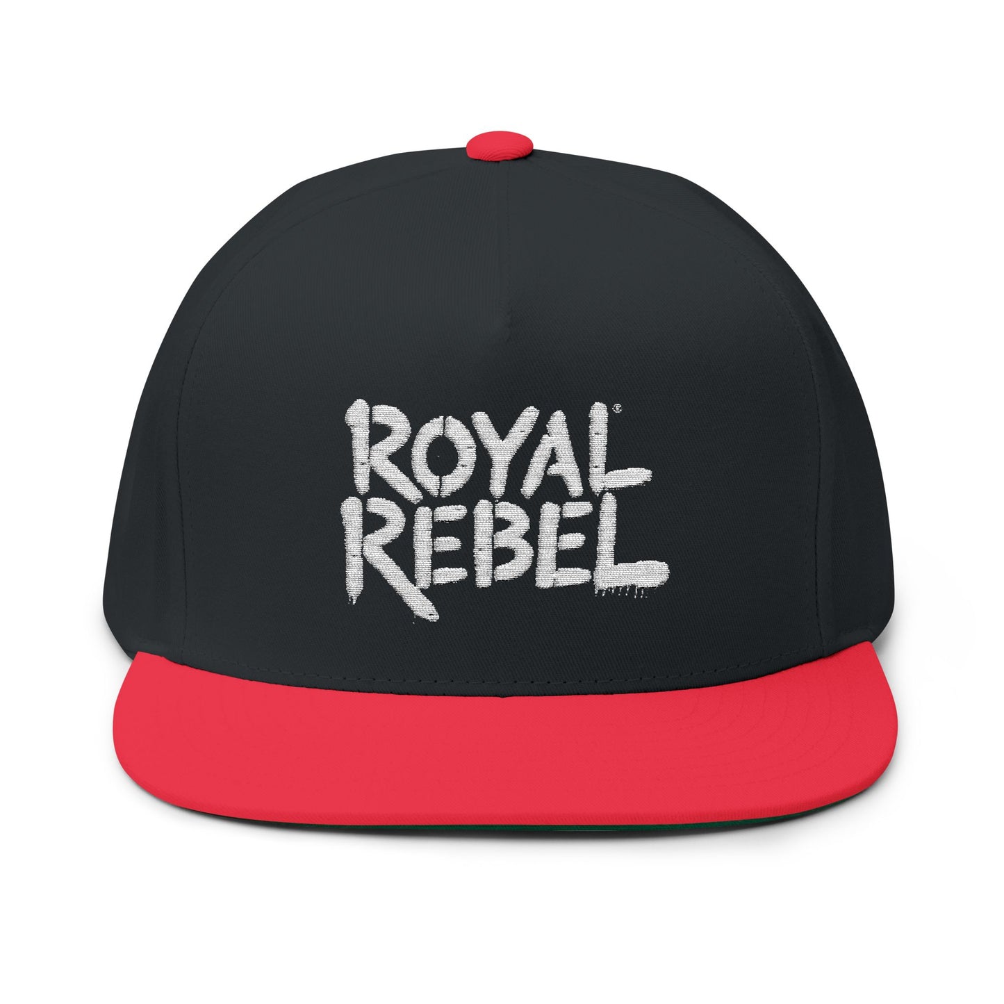 Royal Rebel Embroidered Flat Bill Cap - Trendy Streetwear Hat for Fashion Enthusiasts