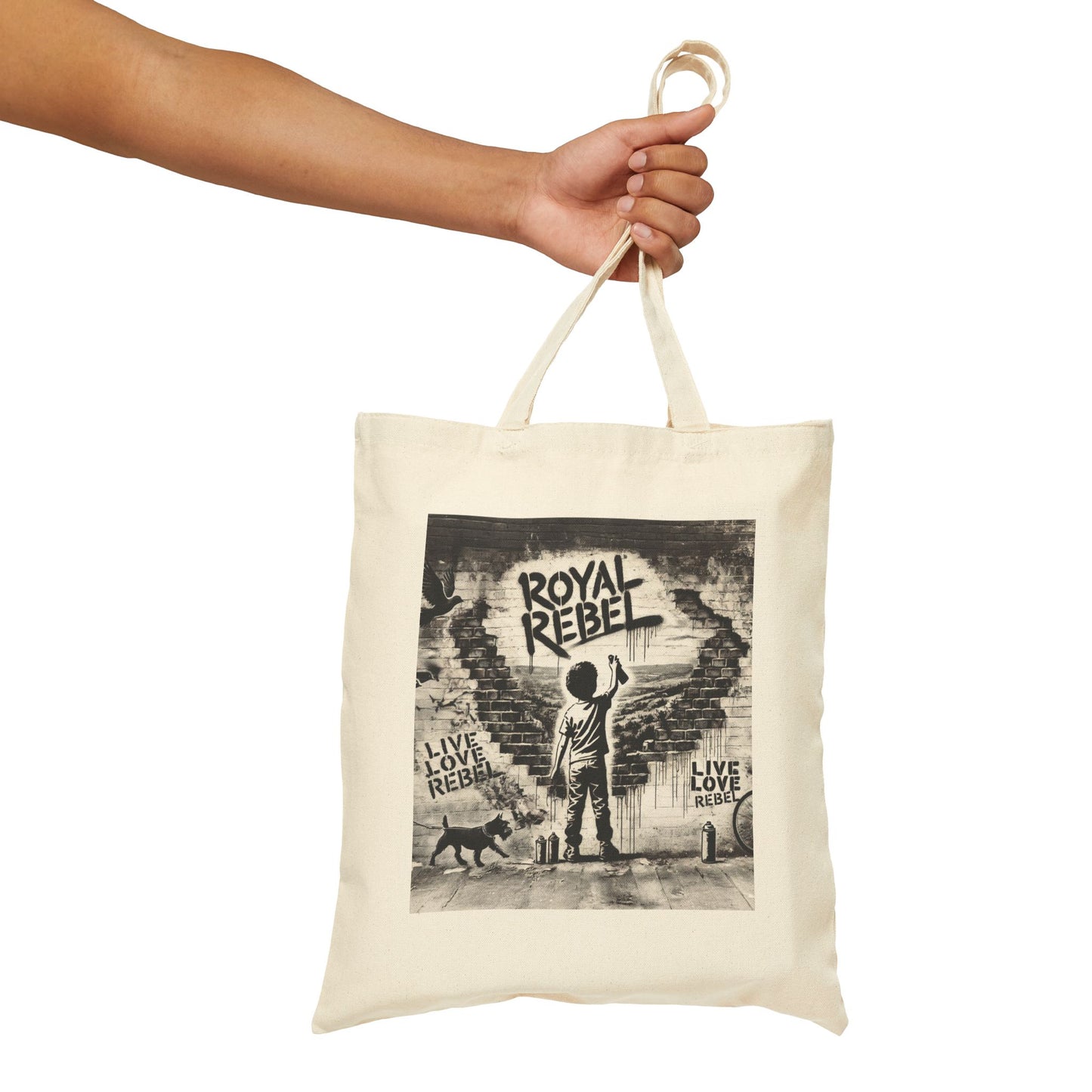 Live Love Rebel Cotton Canvas Tote Bag - Eco-Friendly & Stylish Carry-All