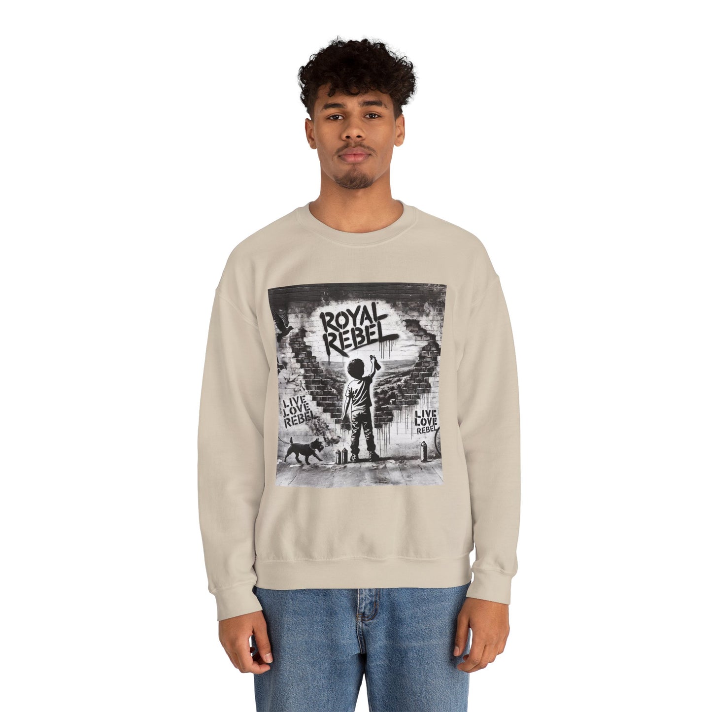 Royal Rebel Unisex Crewneck Sweatshirt - "Live Love Rebel" Graphic