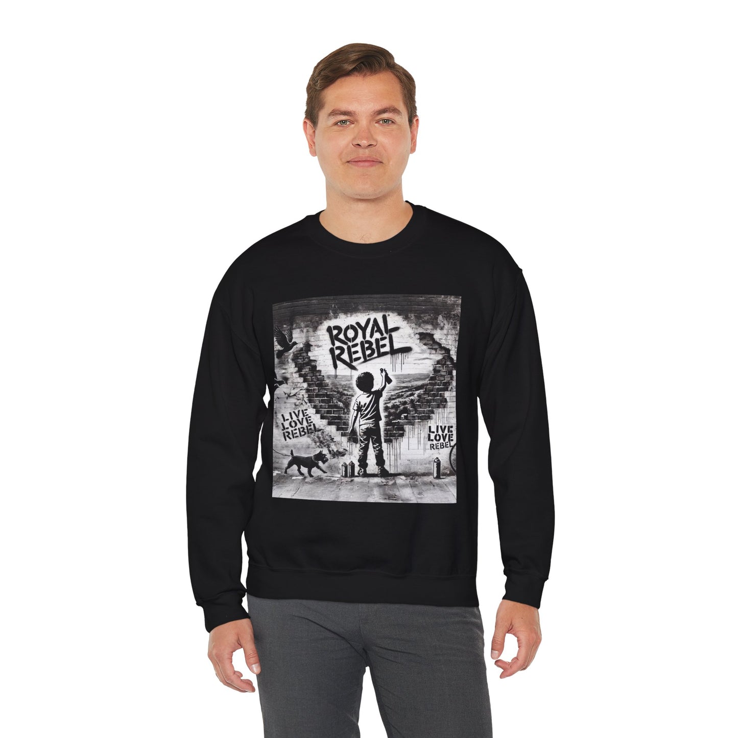 Royal Rebel Unisex Crewneck Sweatshirt - "Live Love Rebel" Graphic