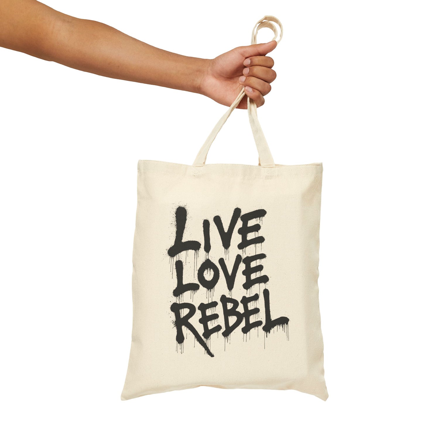 Live Love Rebel Cotton Canvas Tote Bag - Eco-Friendly & Stylish Carry-All