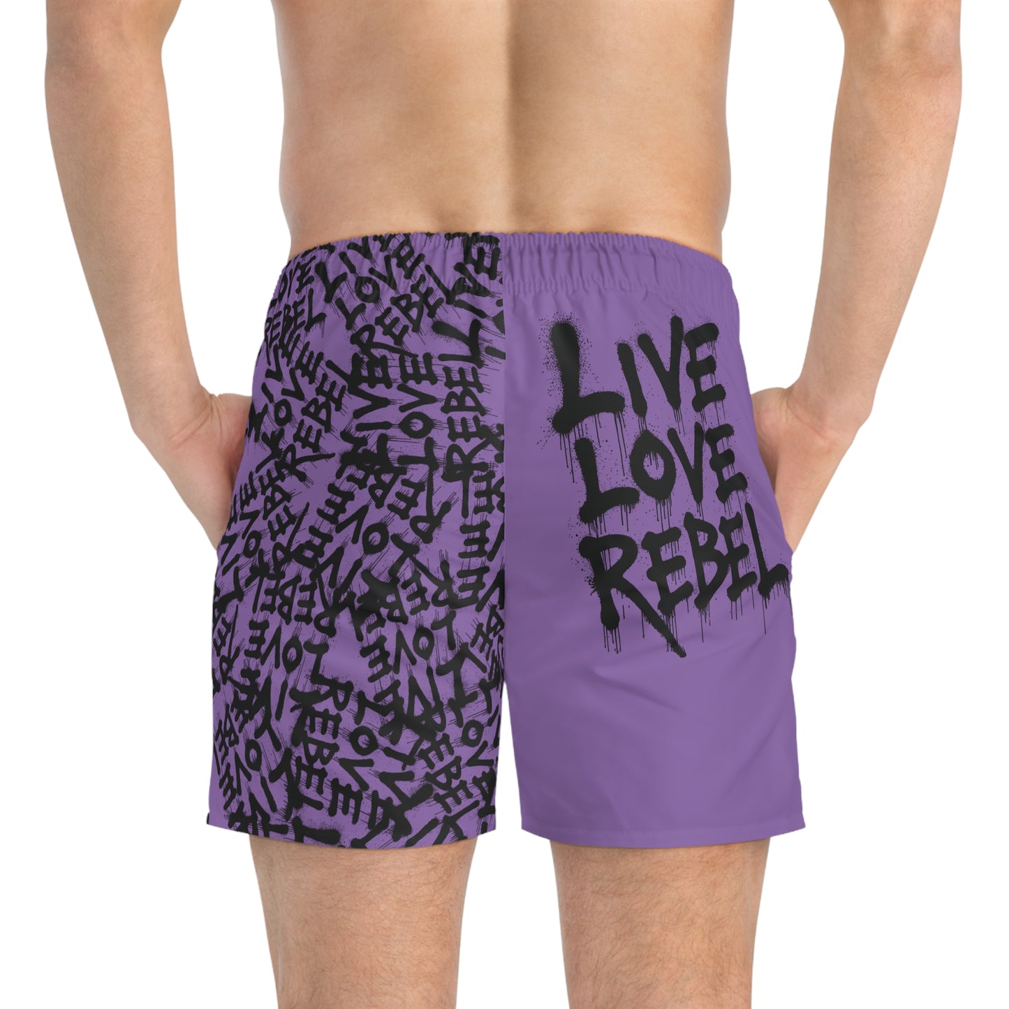 'Live Love Rebel' - Stylish Swim Trunks