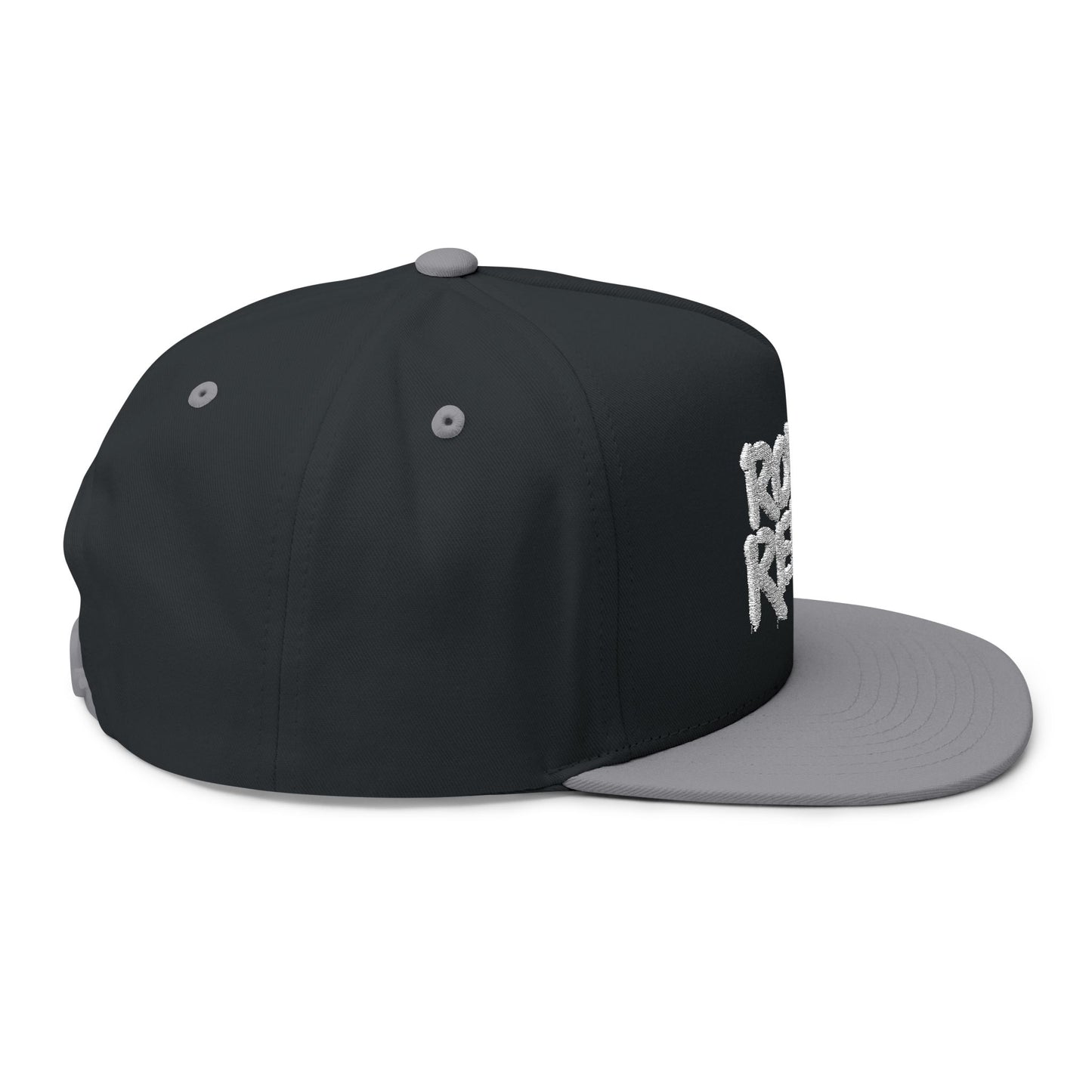 Royal Rebel Embroidered Flat Bill Cap - Trendy Streetwear Hat for Fashion Enthusiasts