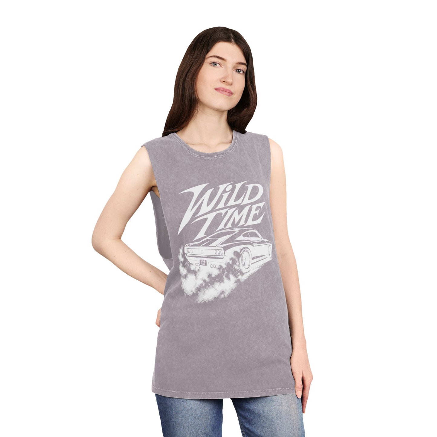 Wild Time™ Muscle Car - Unisex Stonewash Tank