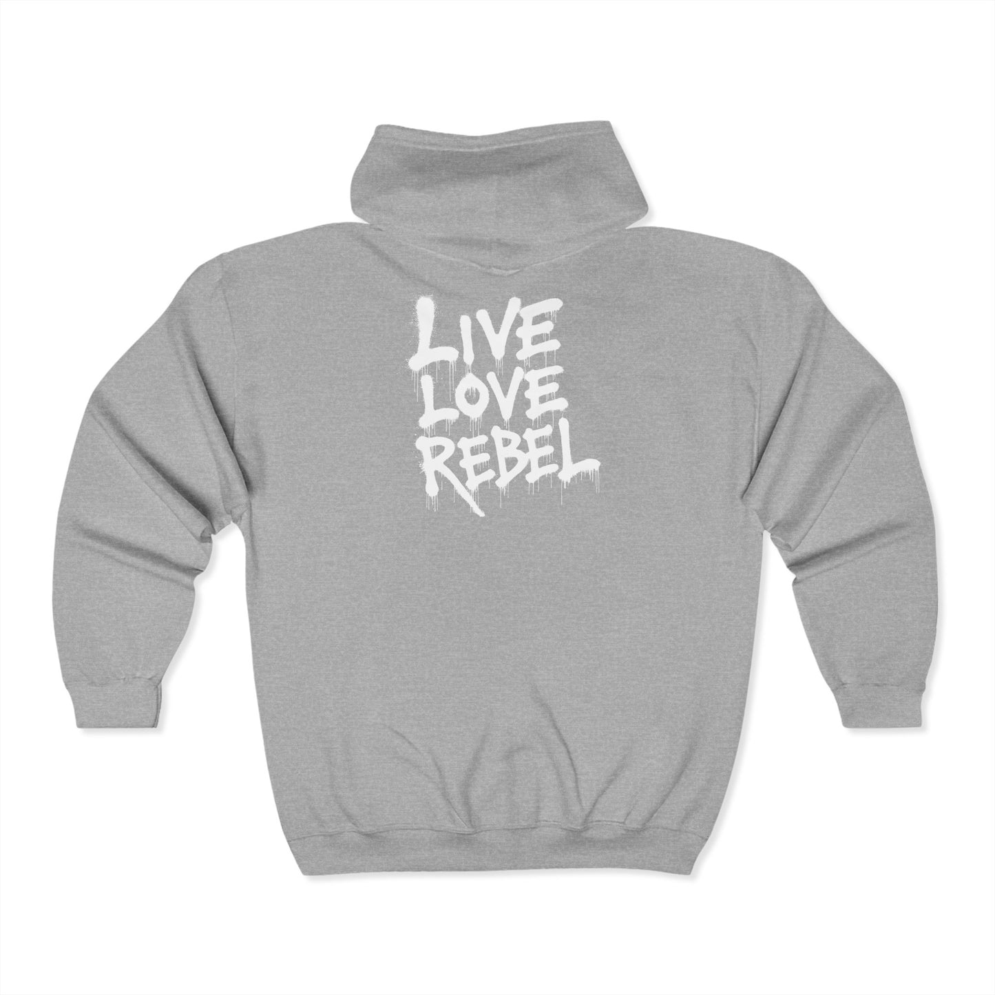 Live Love Rebel™ Hooded Sweatshirt - Unisex Full Zip Casual Wear