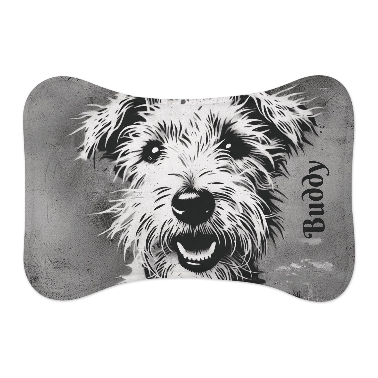 Personalizable Stylish Pet Feeding Mat Dog Design - Perfect for Pet Lovers
