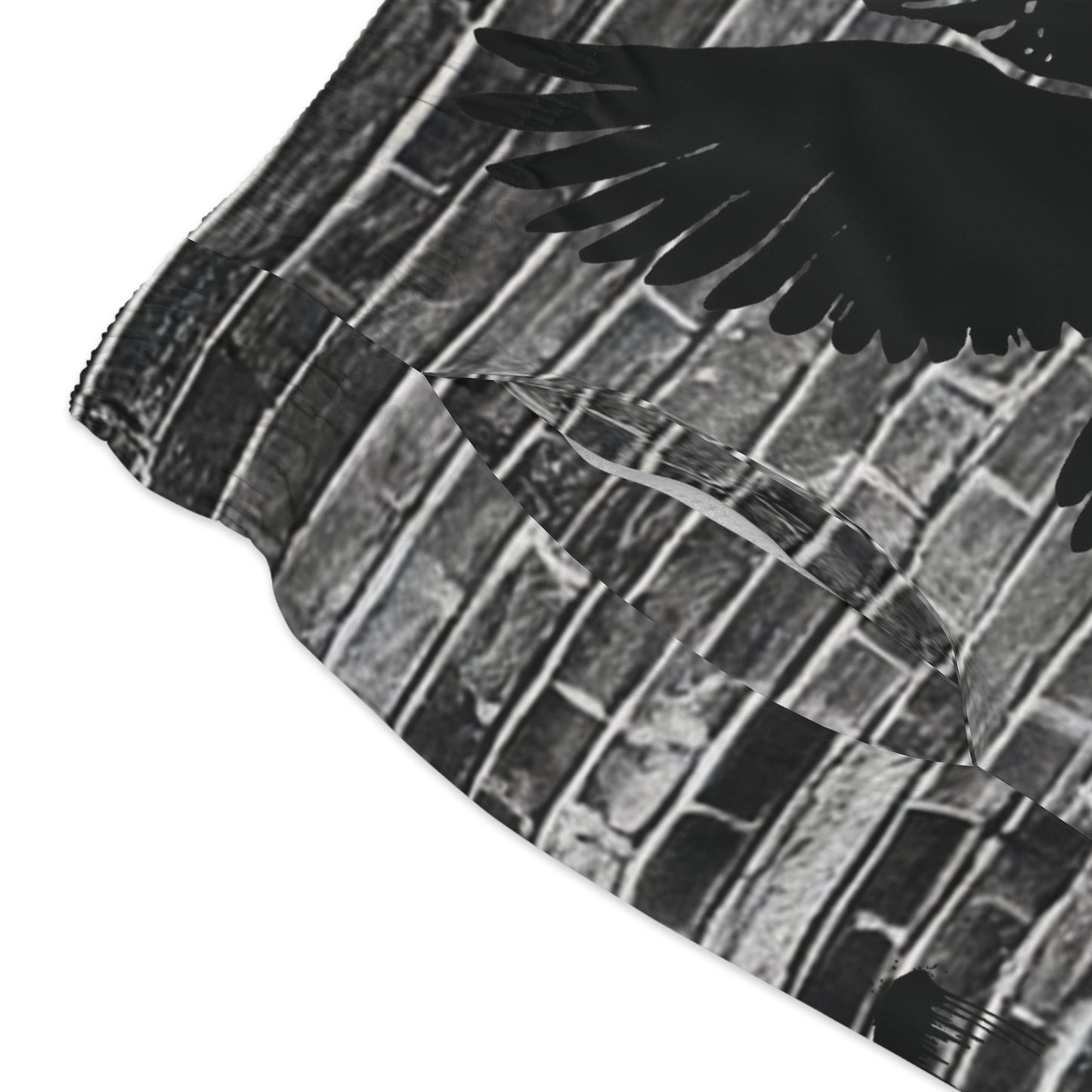 'Live Love Rebel' Brick Wall Swim Trunks - Stylish Board Shorts