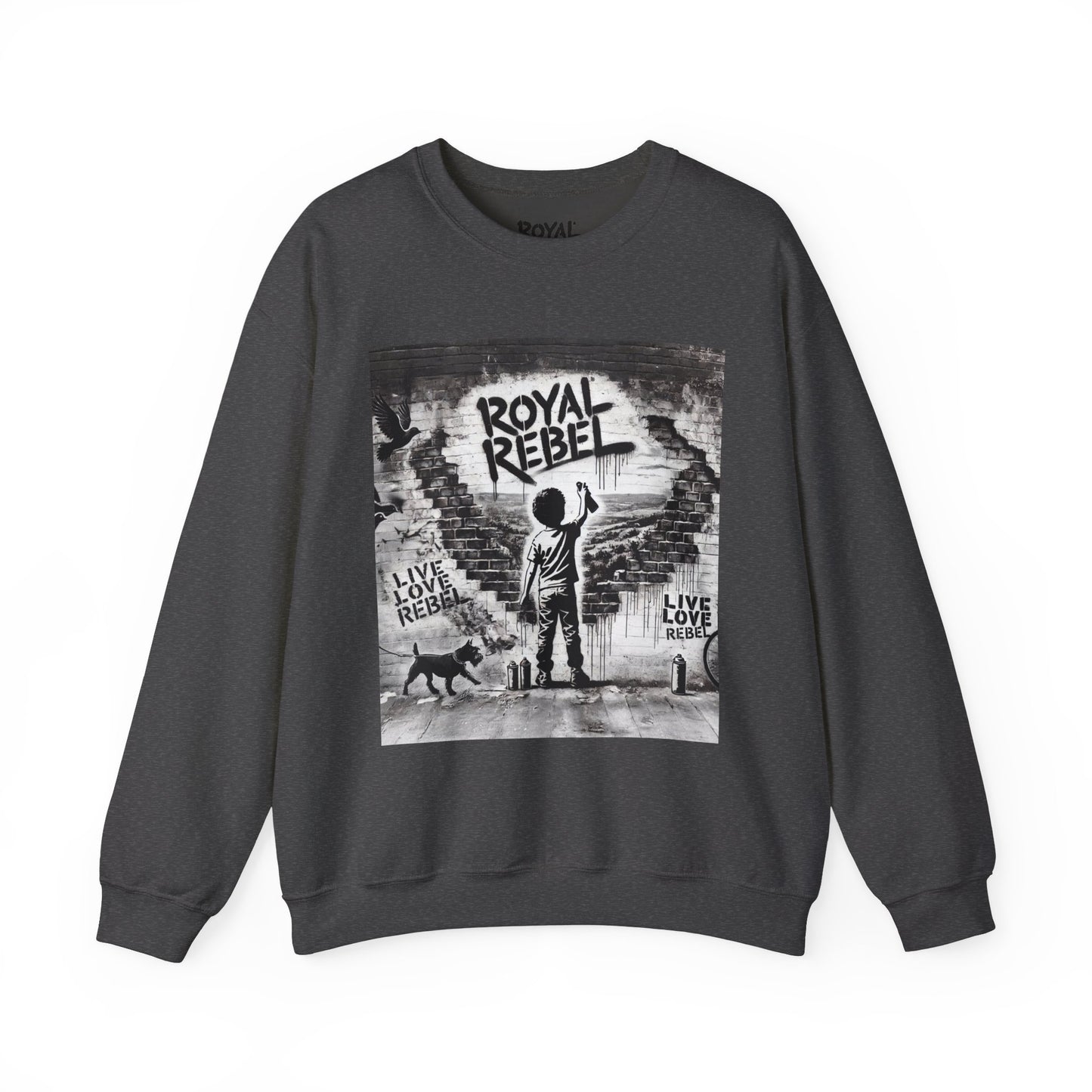 Royal Rebel Unisex Crewneck Sweatshirt - "Live Love Rebel" Graphic