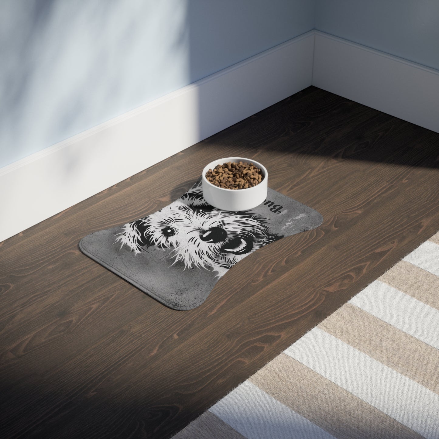 Personalizable Stylish Pet Feeding Mat Dog Design - Perfect for Pet Lovers