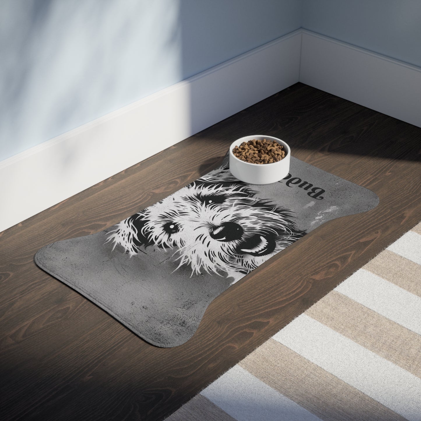 Personalizable Stylish Pet Feeding Mat Dog Design - Perfect for Pet Lovers