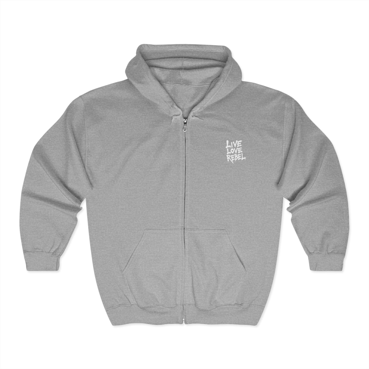 Live Love Rebel™ Hooded Sweatshirt - Unisex Full Zip Casual Wear
