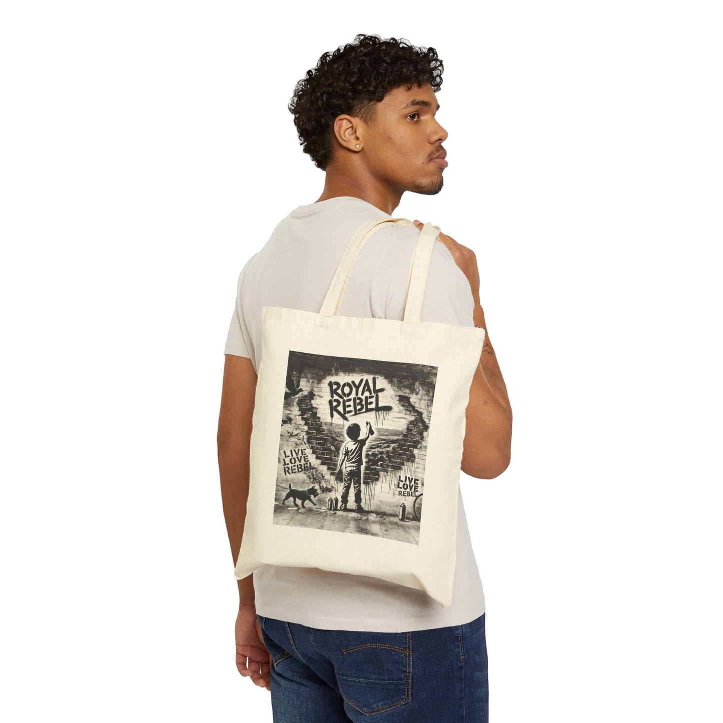 Live Love Rebel Cotton Canvas Tote Bag - Eco-Friendly & Stylish Carry-All