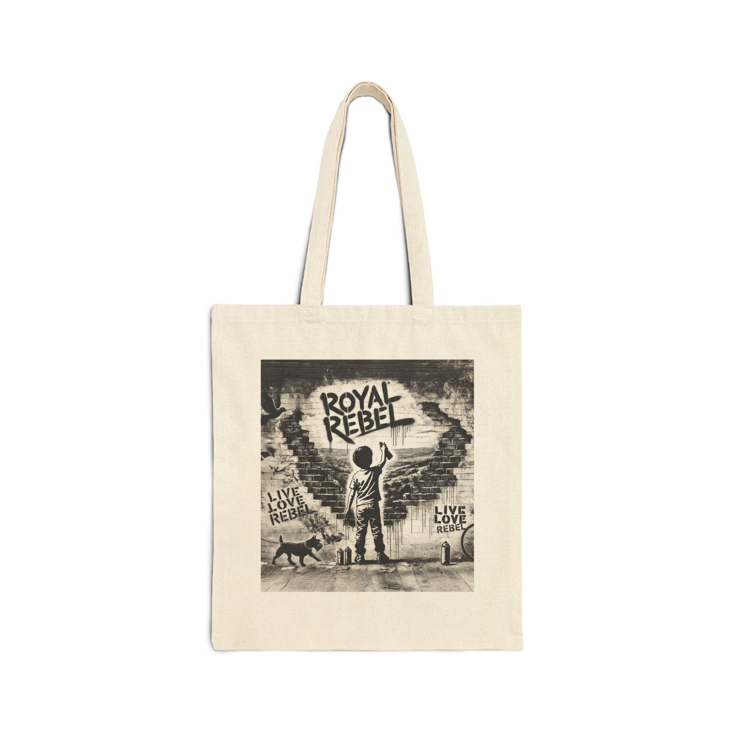 Live Love Rebel Cotton Canvas Tote Bag - Eco-Friendly & Stylish Carry-All