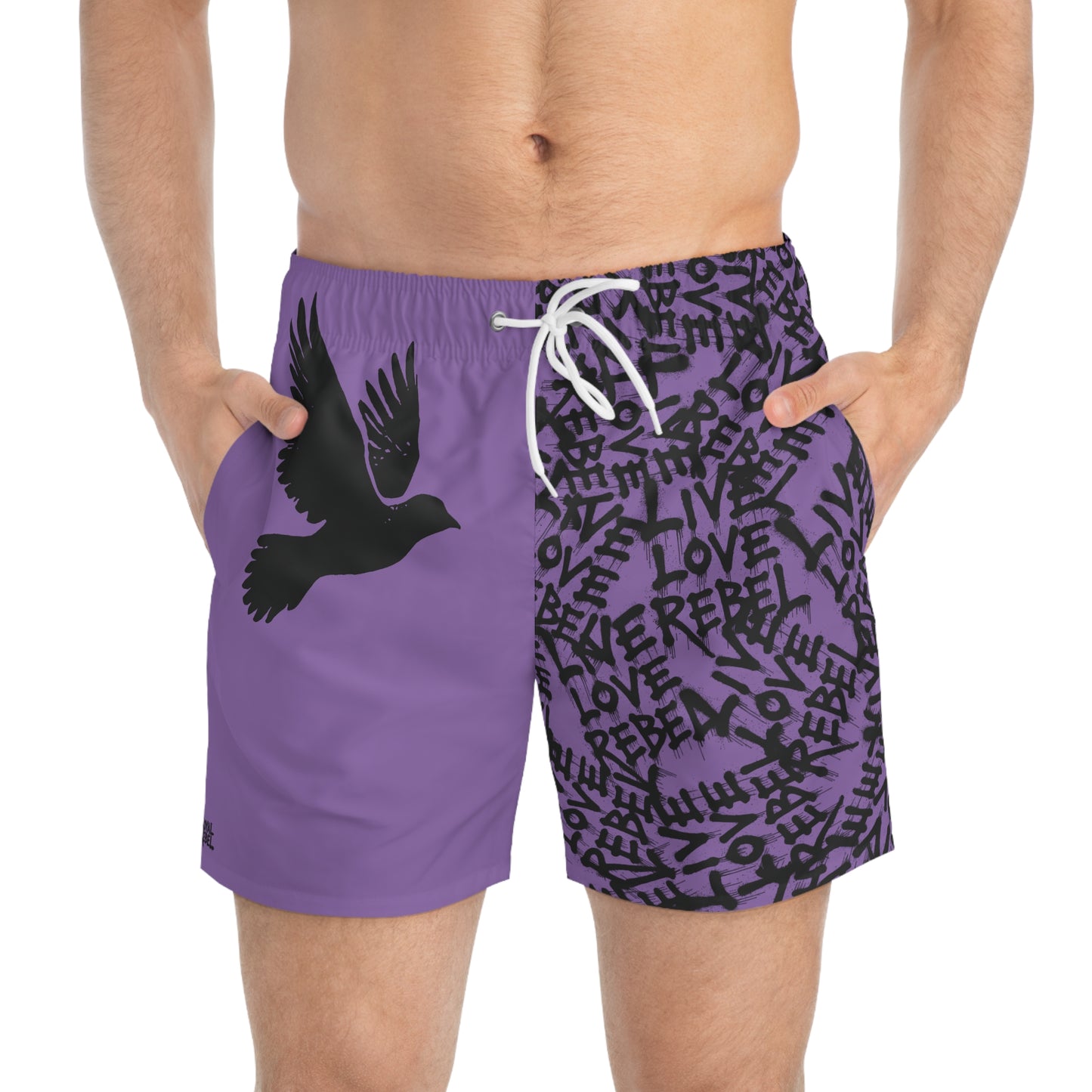 'Live Love Rebel' - Stylish Swim Trunks