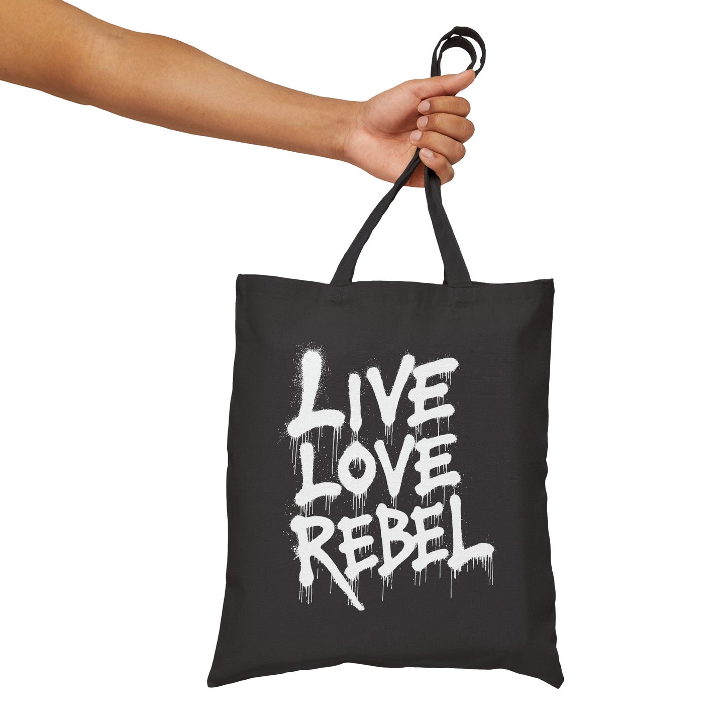 Live Love Rebel Cotton Canvas Tote Bag - Eco-Friendly & Stylish Carry-All