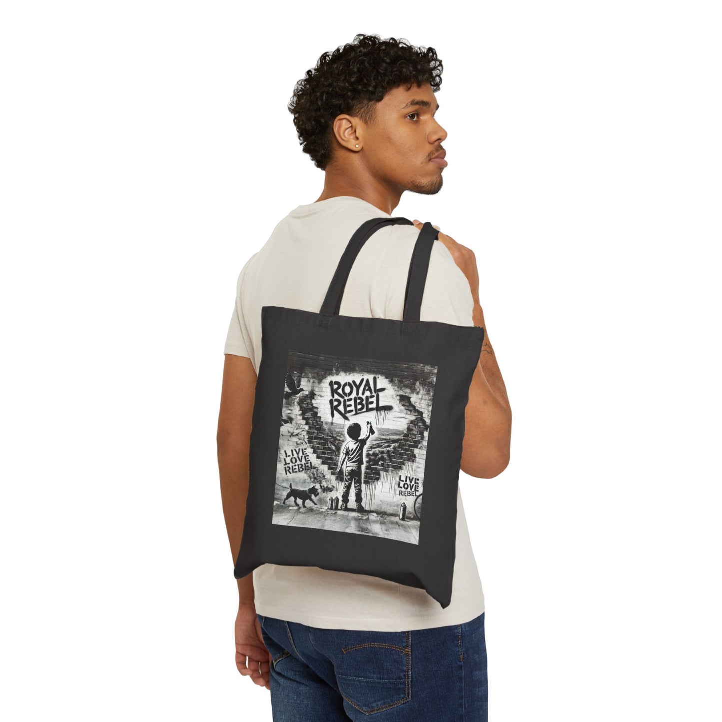 Live Love Rebel Cotton Canvas Tote Bag - Eco-Friendly & Stylish Carry-All