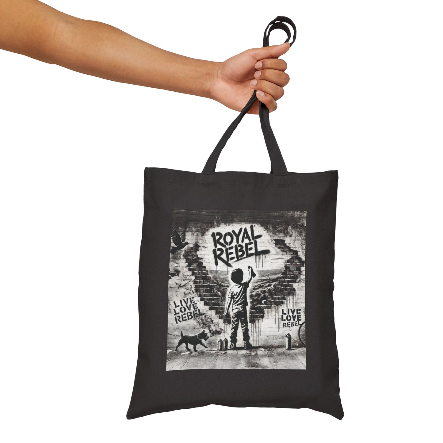 Live Love Rebel Cotton Canvas Tote Bag - Eco-Friendly & Stylish Carry-All