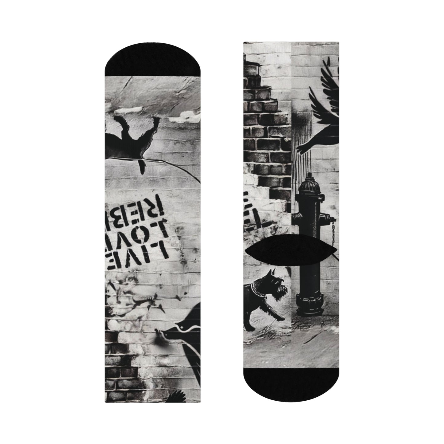 Unisex Cushioned Crew Socks with Royal Rebel Artwork