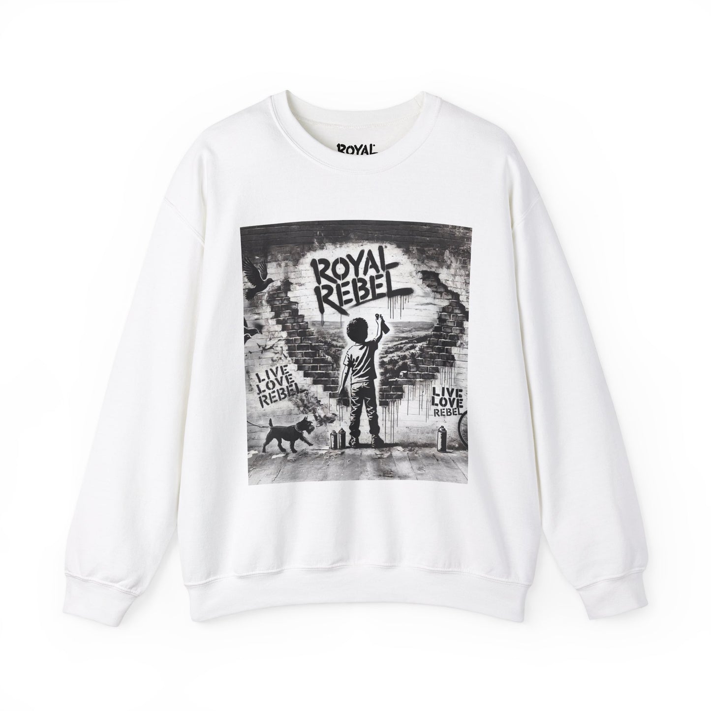Royal Rebel Unisex Crewneck Sweatshirt - "Live Love Rebel" Graphic