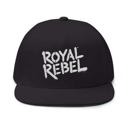 Royal Rebel® Embroidered Flat Bill Cap - Trendy Streetwear Hat for Fashion Enthusiasts