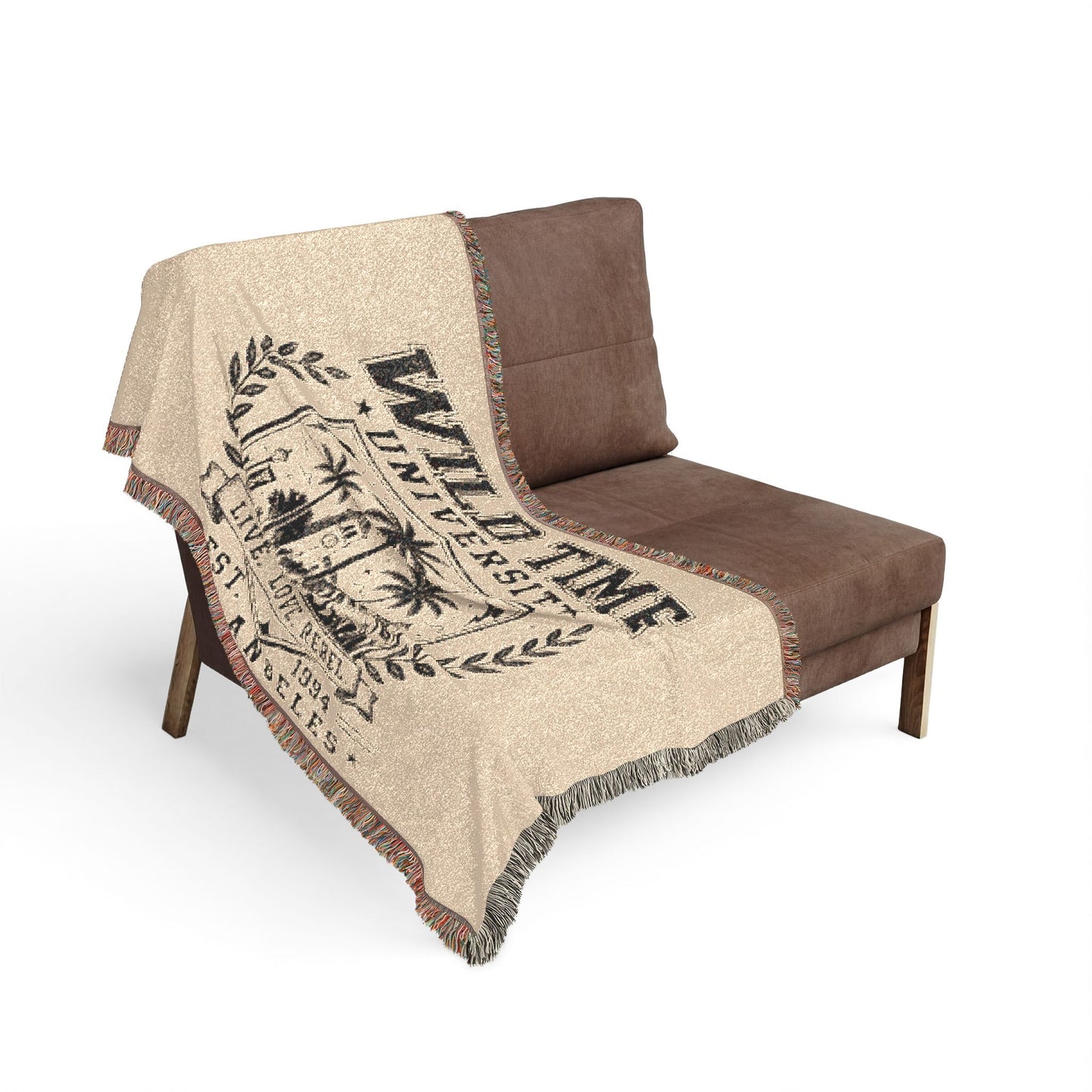 Wild Time™ University" Woven Blanket - Cozy Art for the Bold Soul