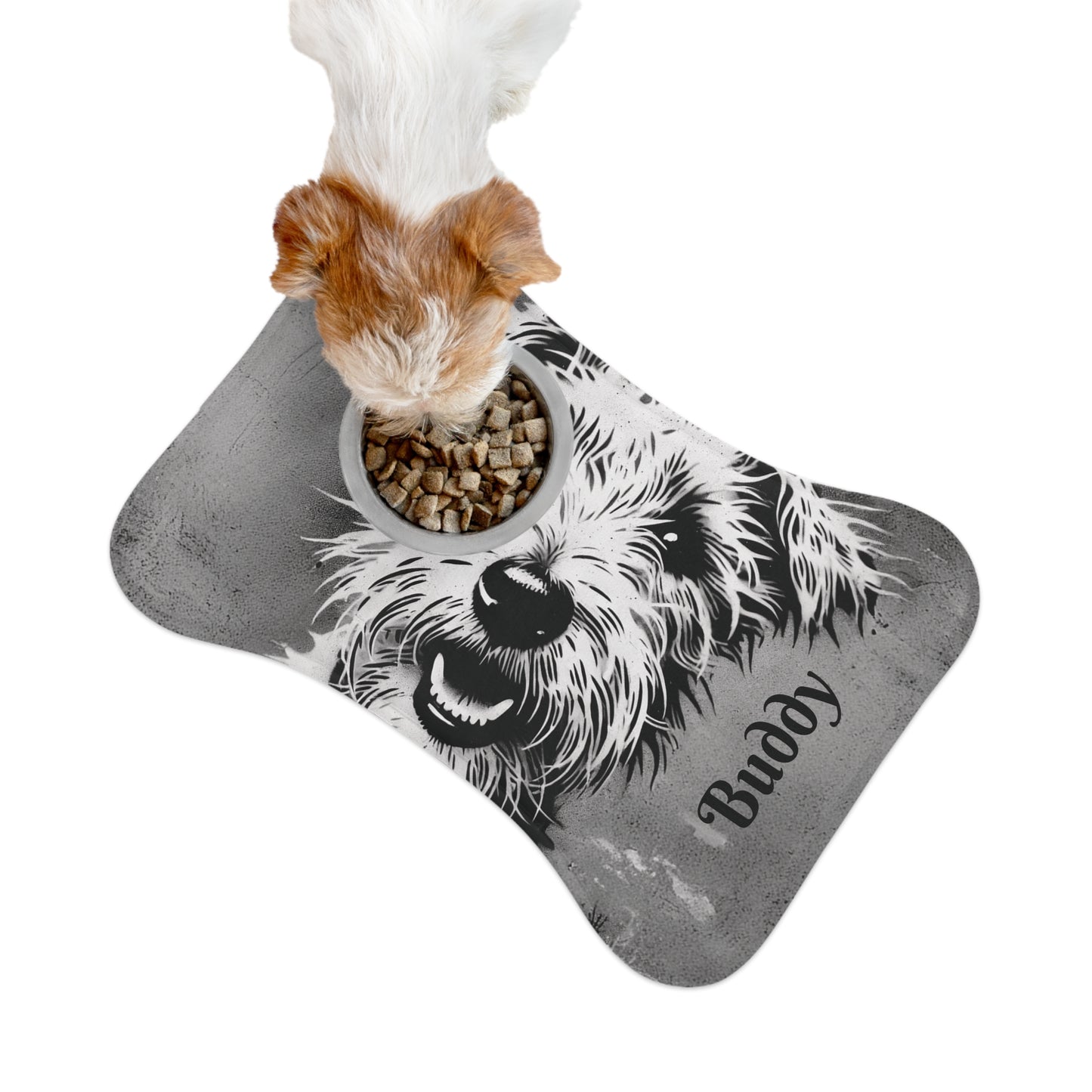 Personalizable Stylish Pet Feeding Mat Dog Design - Perfect for Pet Lovers