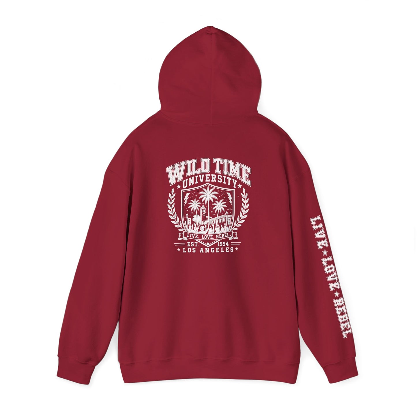 Wild Time™ University Unisex Hoodie - College Inspired Graphic Sweatshirt for the Rebel at Heart