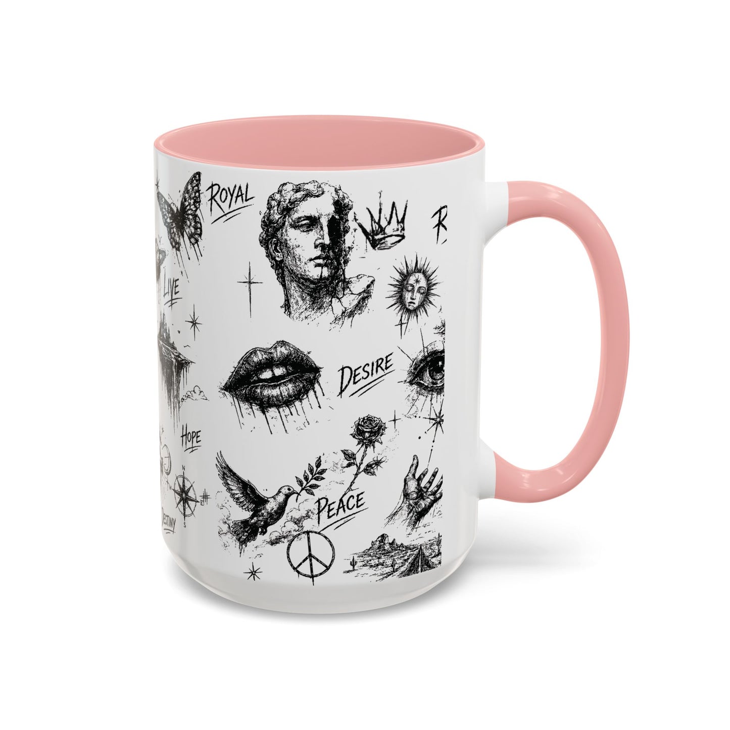Rebel Sketch Accent Coffee Mug - Bold Statement Drinkware for Coffee Lovers