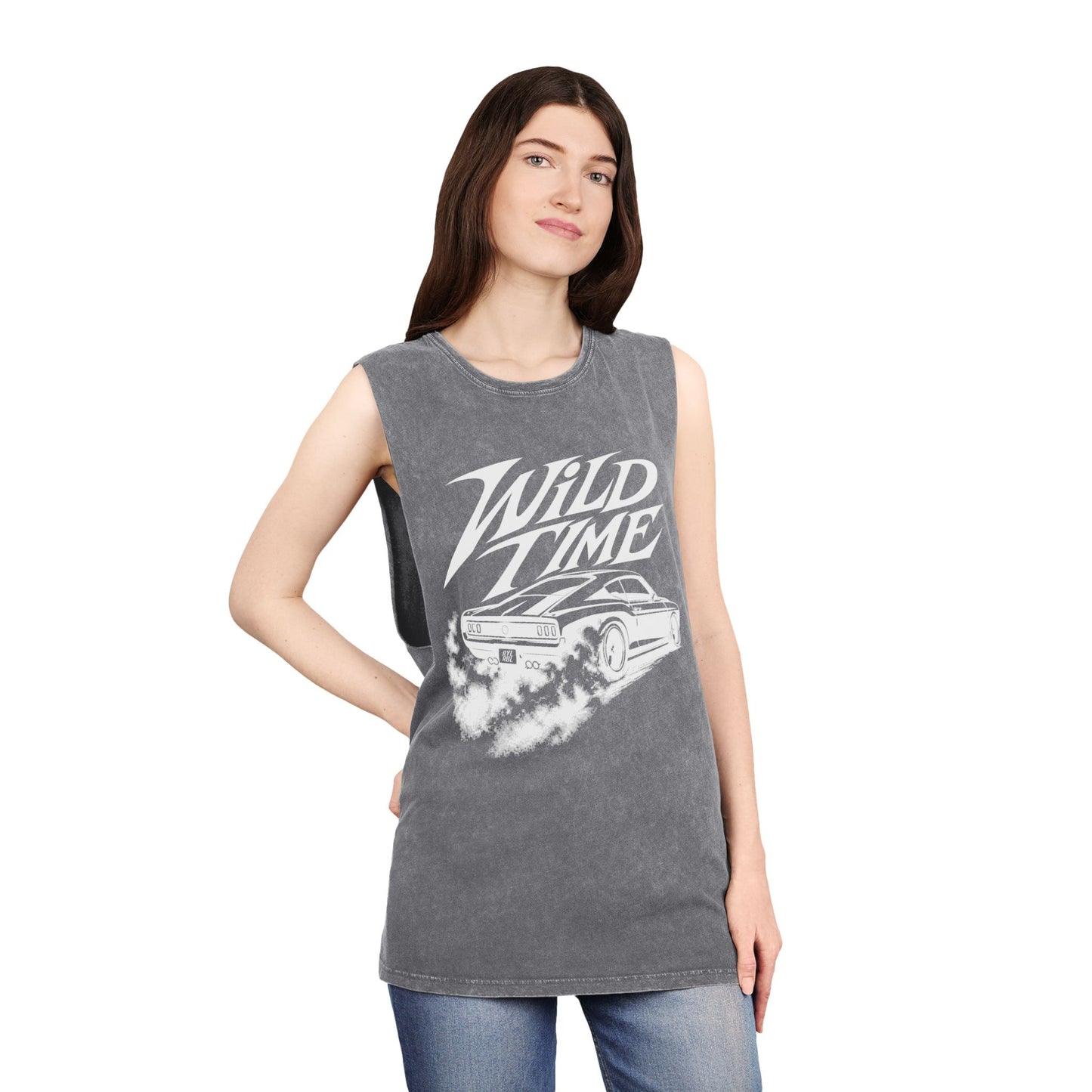 Wild Time™ Muscle Car - Unisex Stonewash Tank