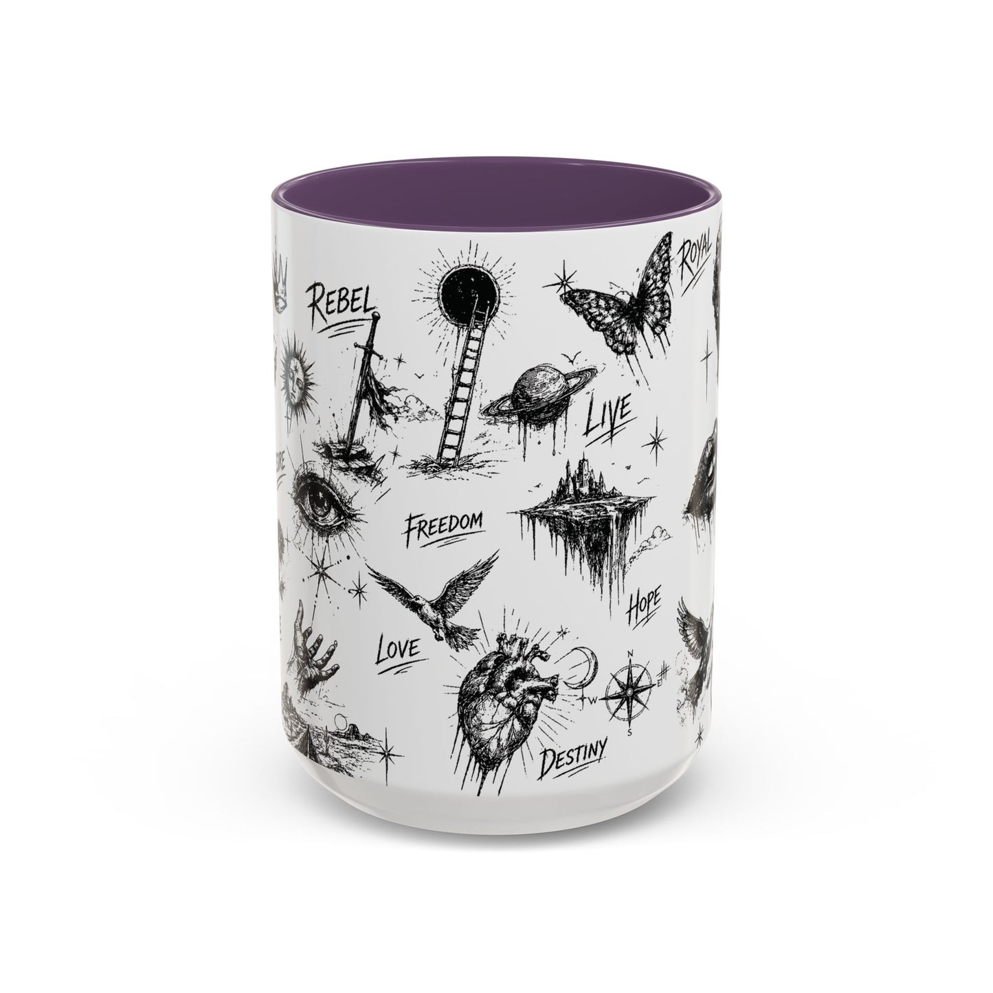 Rebel Sketch Accent Coffee Mug - Bold Statement Drinkware for Coffee Lovers