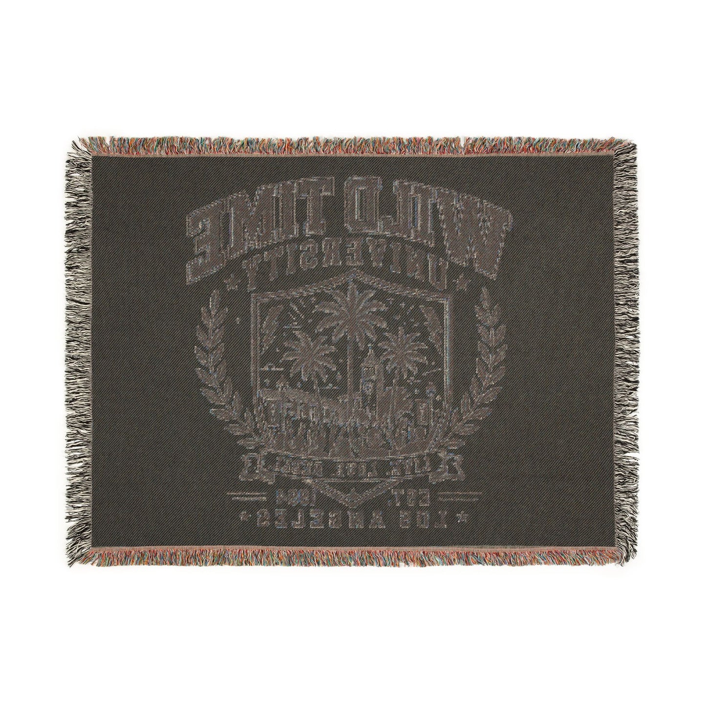 Wild Time™ University" Woven Blanket - Cozy Art for the Bold Soul