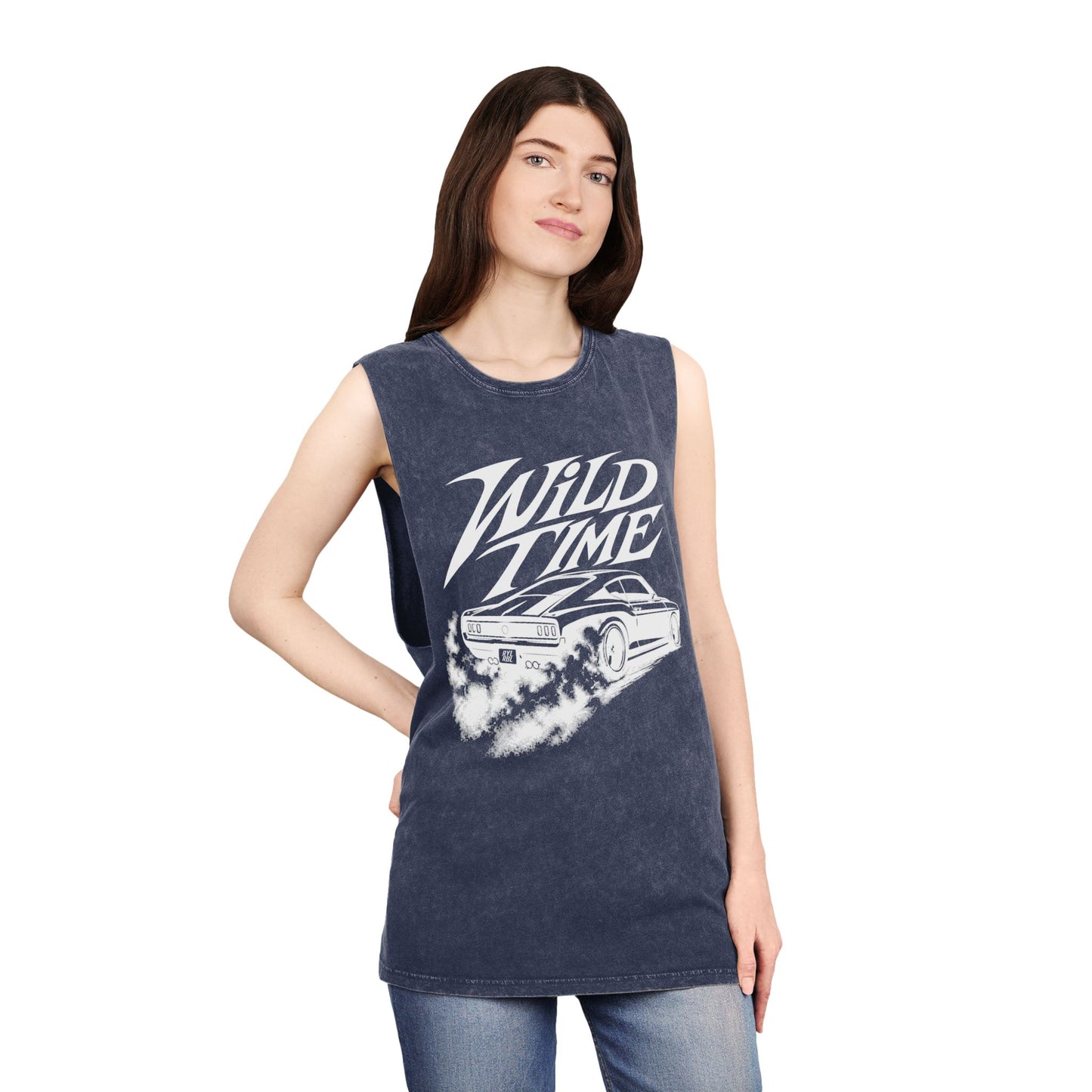 Wild Time™ Muscle Car - Unisex Stonewash Tank