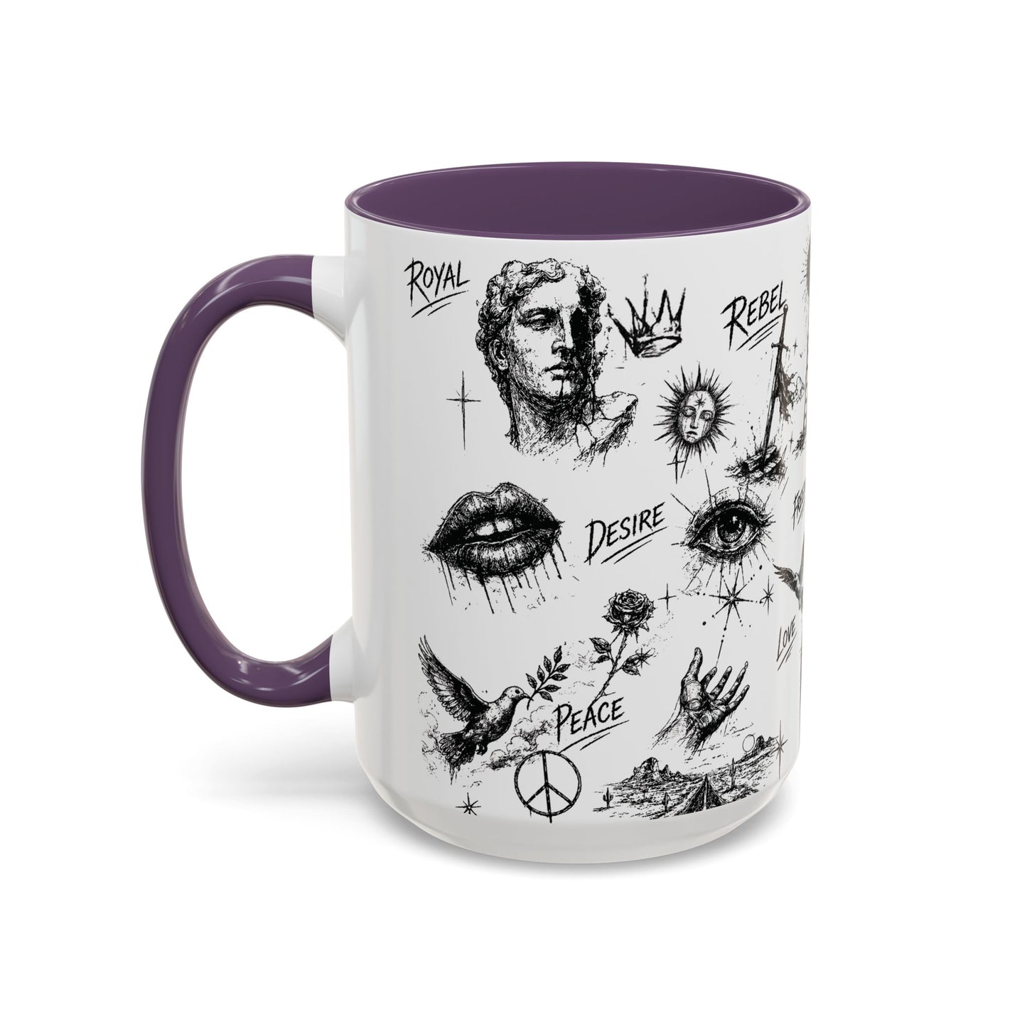 Rebel Sketch Accent Coffee Mug - Bold Statement Drinkware for Coffee Lovers