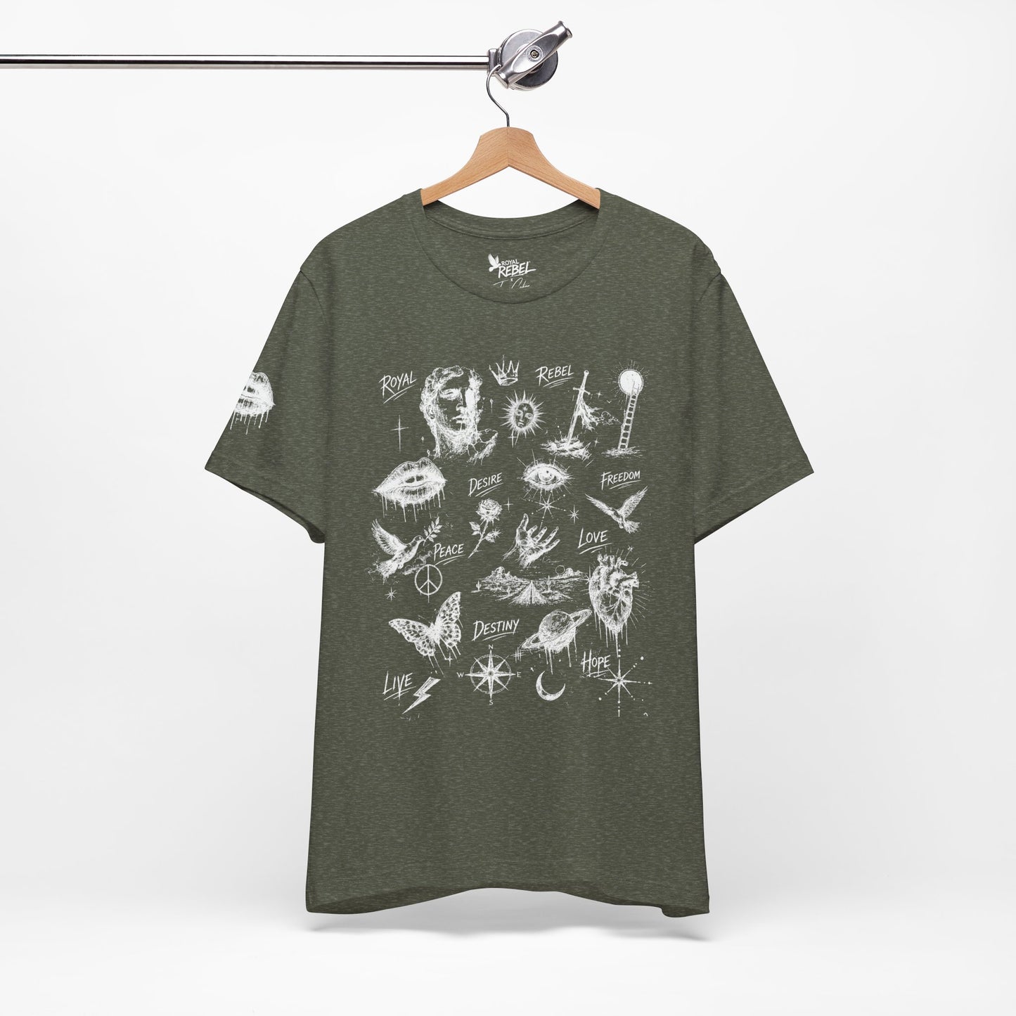 Rebel Sketch Tee - Edgy Unisex Jersey Tee for Rebel Minds