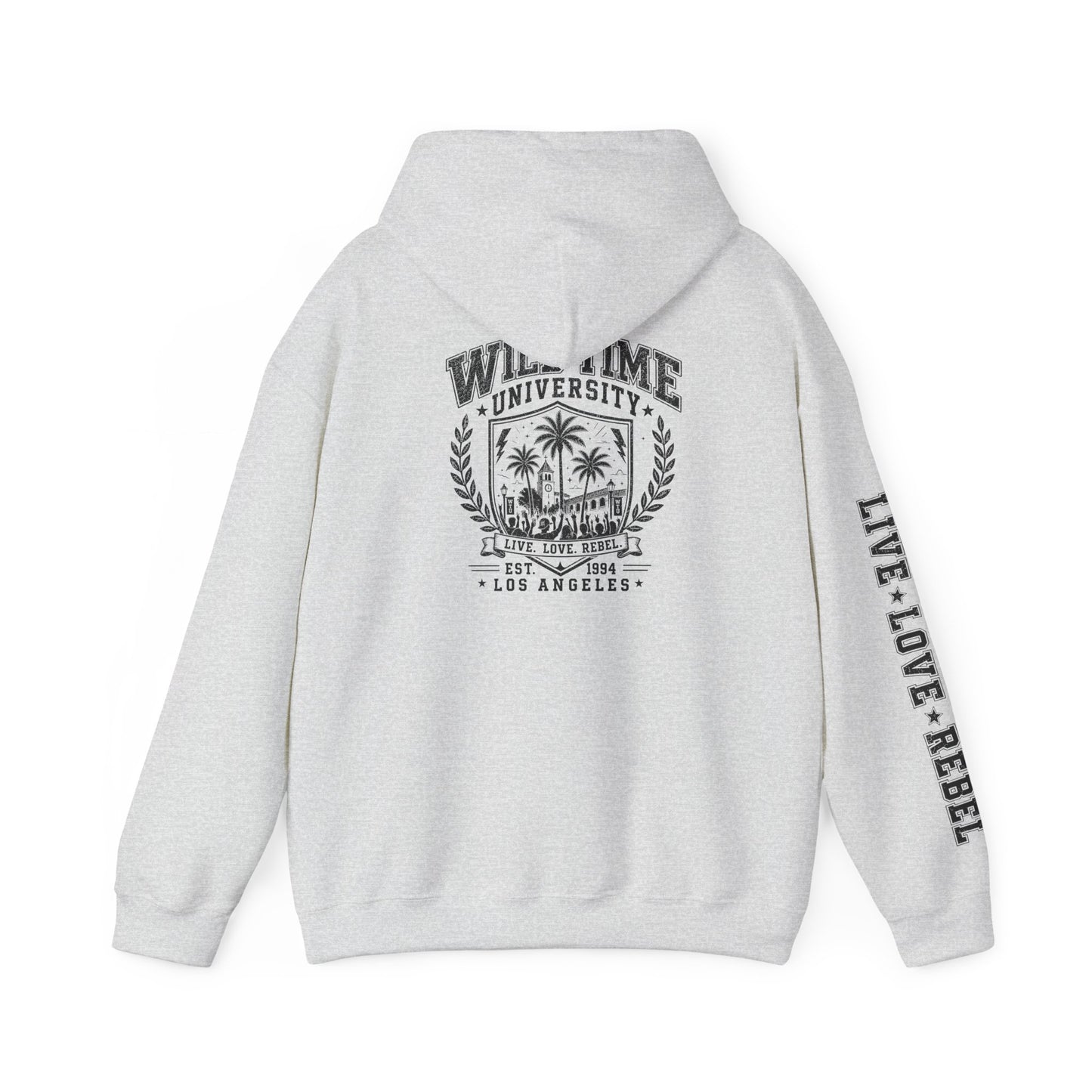 Wild Time™ University Unisex Hoodie - College Inspired Graphic Sweatshirt for the Rebel at Heart