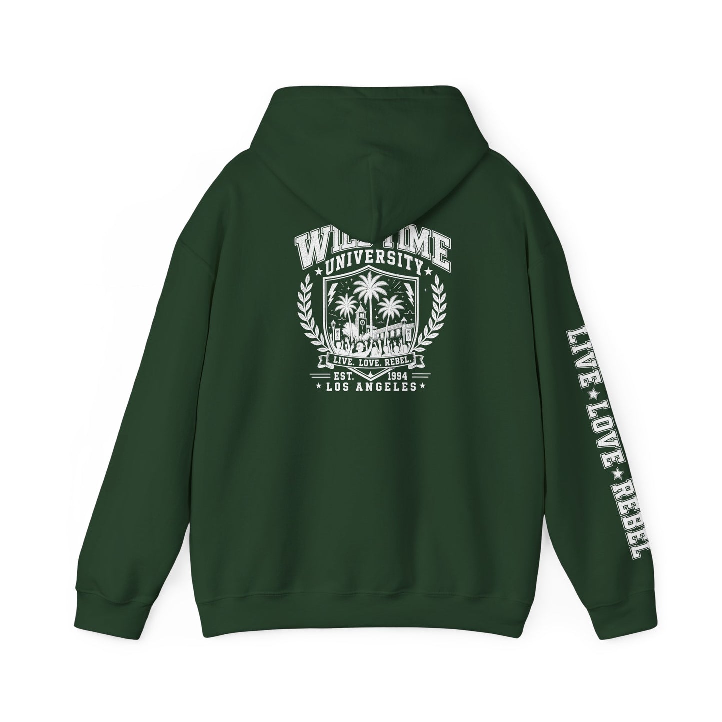 Wild Time™ University Unisex Hoodie - College Inspired Graphic Sweatshirt for the Rebel at Heart