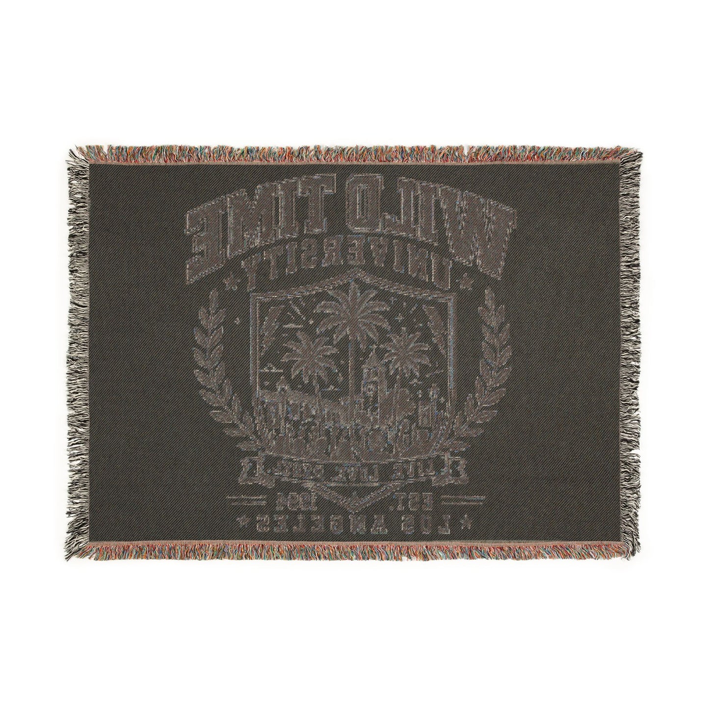 Wild Time™ University" Woven Blanket - Cozy Art for the Bold Soul