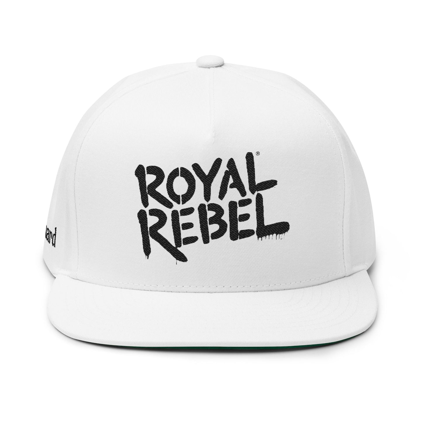 Personalized Name - Royal Rebel® Embroidered Flat Bill Cap - Trendy Streetwear Hat for Fashion Enthusiasts