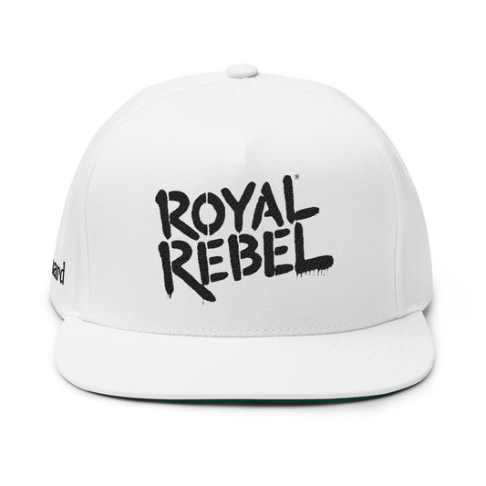 Personalized Name - Royal Rebel® Embroidered Flat Bill Cap - Trendy Streetwear Hat for Fashion Enthusiasts