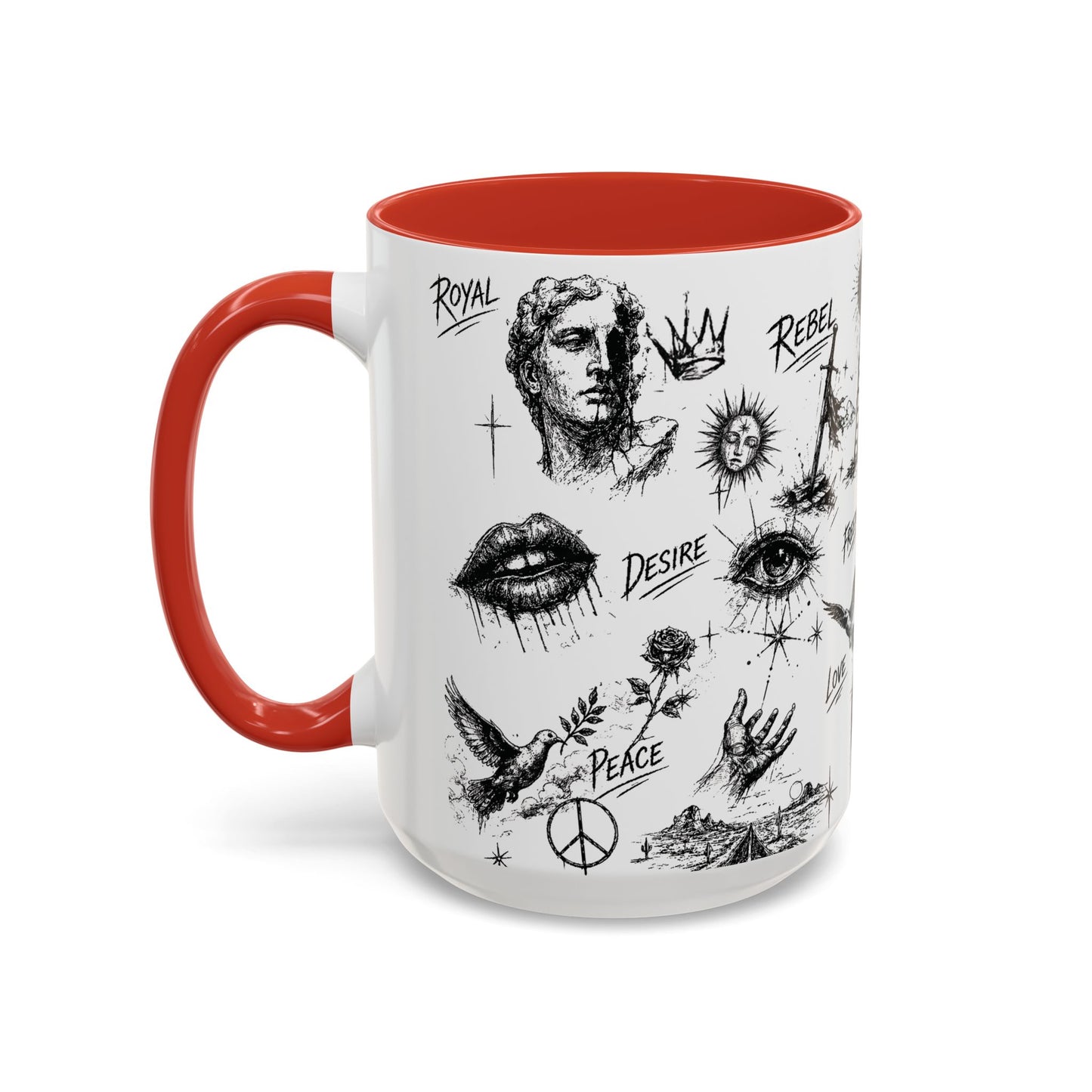 Rebel Sketch Accent Coffee Mug - Bold Statement Drinkware for Coffee Lovers