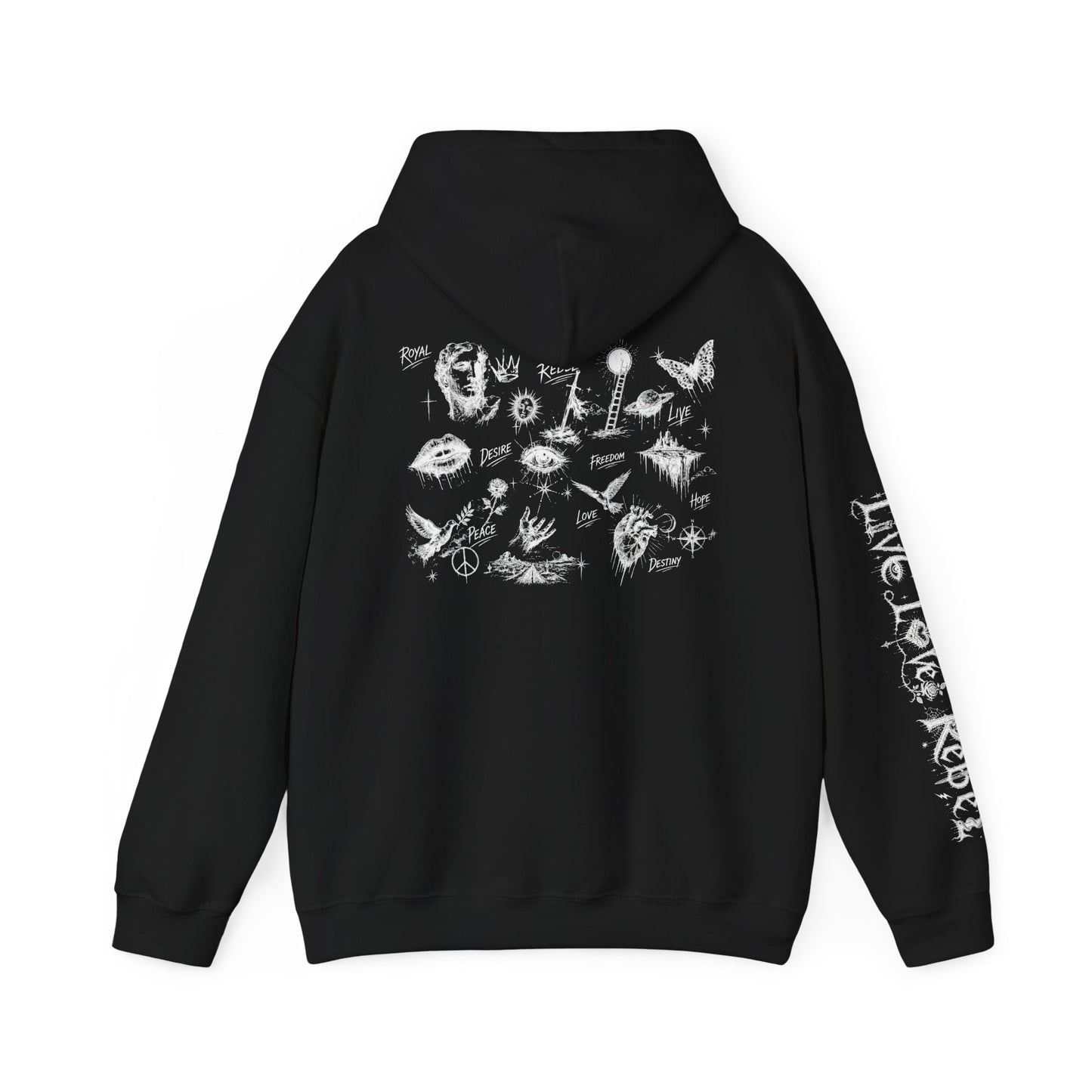 Royal Rebel® Ethereal Sketch Hoodie - Edgy Unisex Hoodie for Creative Minds