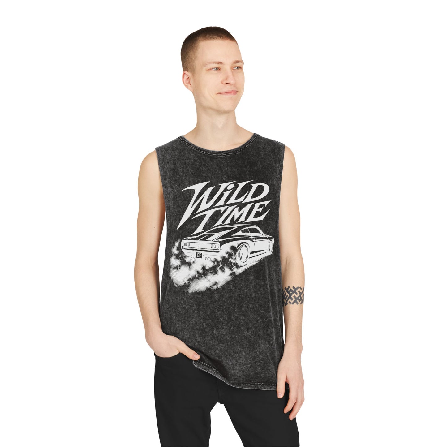 Wild Time™ Muscle Car - Unisex Stonewash Tank
