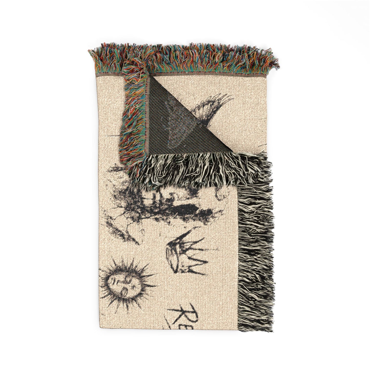Rebel Sketch Woven Blanket - Cozy Art for the Bold Soul