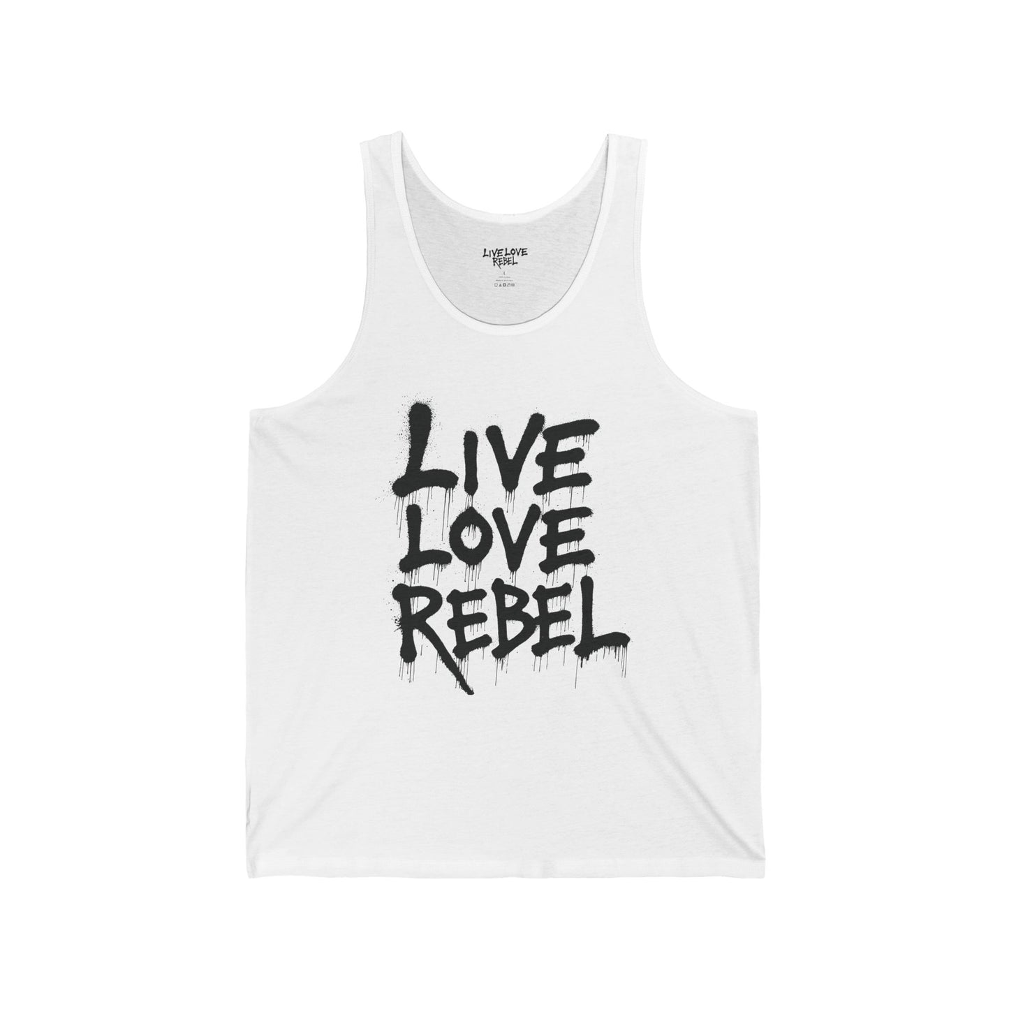 Live Love Rebel Tank Top — Bold Graffiti Graphic Muscle Tee