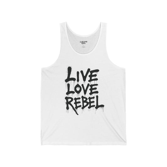 Live Love Rebel Tank Top — Bold Graffiti Graphic Muscle Tee